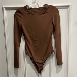 Brown Long Sleeve Bodysuit